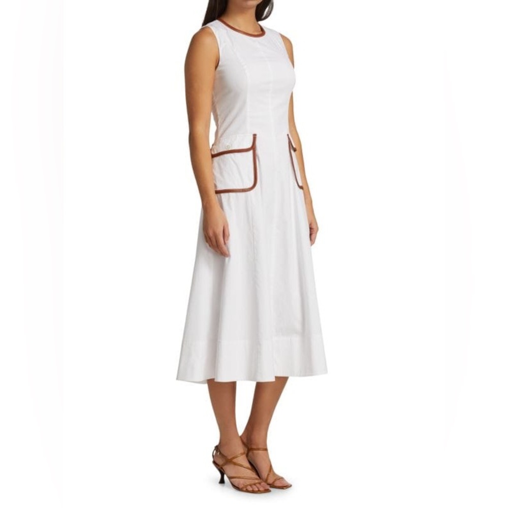 $375 STAUD
Bait Faux Leather Trim Pocket Dress size4